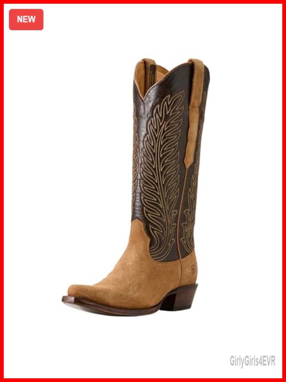 Ariat Suede Western Mid-Calf Boots Leather Lined 1.5in Heel Casual